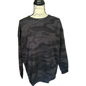 Tuff Athletics Gray Camo Long Sleeve Lightweight Sweatshirt Size Small